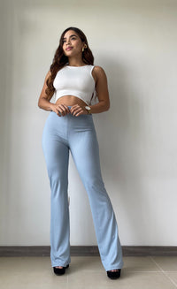 Pantalon Bota Ancha Unicolor