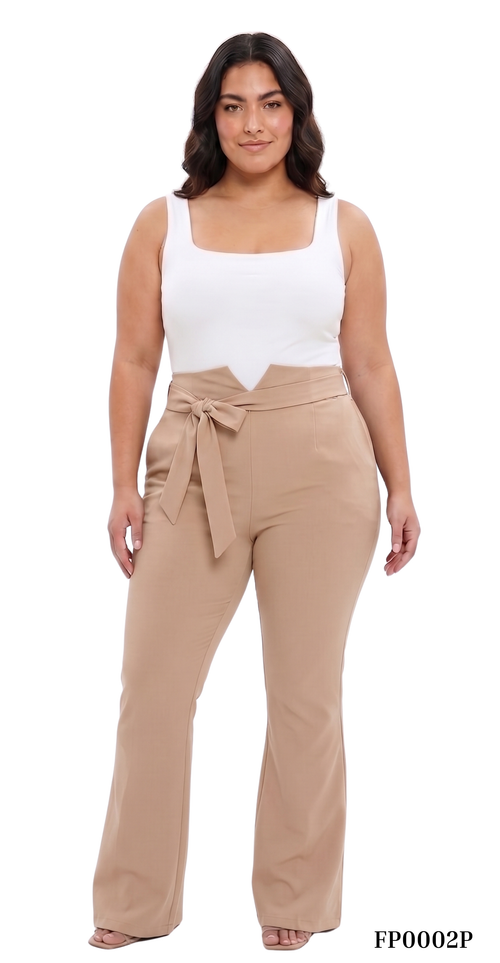 Pantalon Unicolor Correa Plus