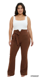Pantalon Unicolor Correa Plus