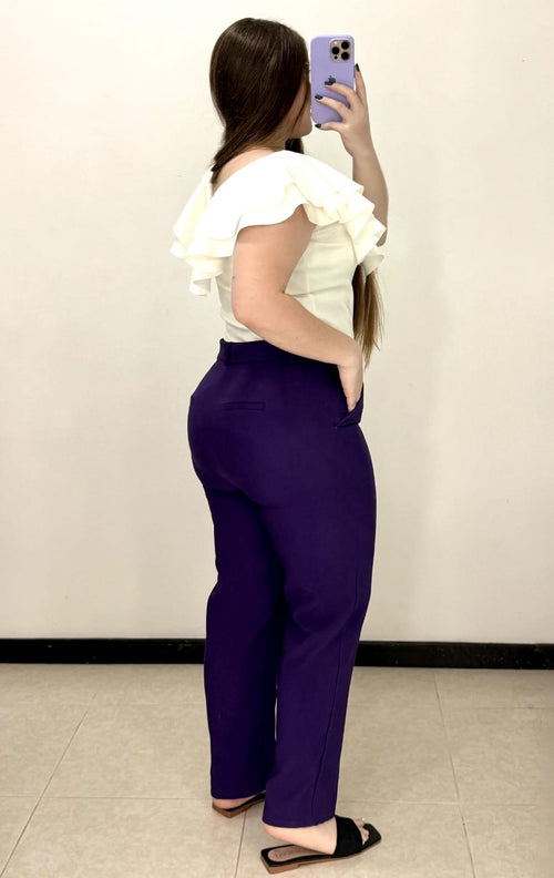 Pantalon 3/4 Bolsillos Pinzas Traseras