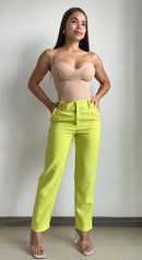 Pantalon 3/4 Bolsillos Pinzas Traseras