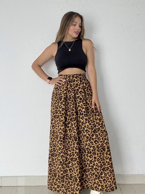 Pantalón Palazzo animal print