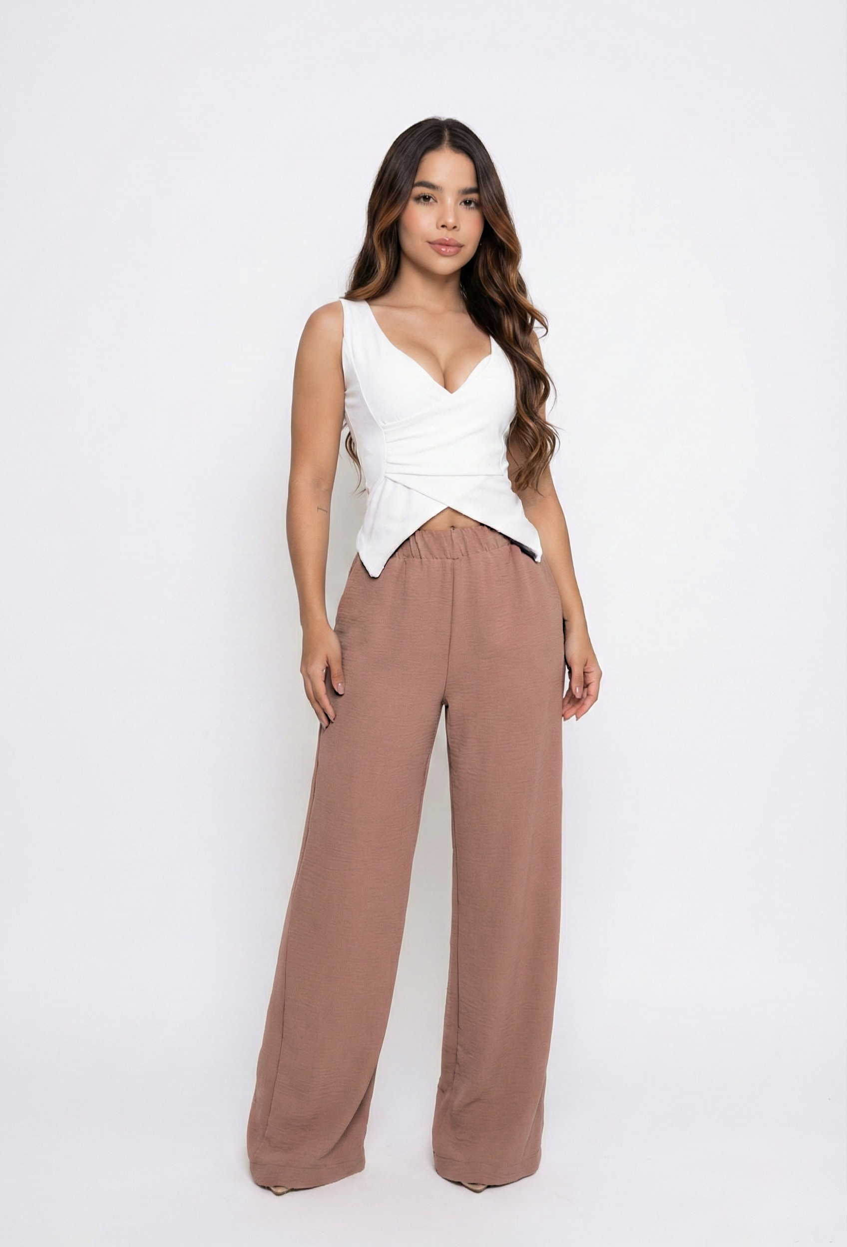 Pantalon Basico Con Resorte Bota Recta