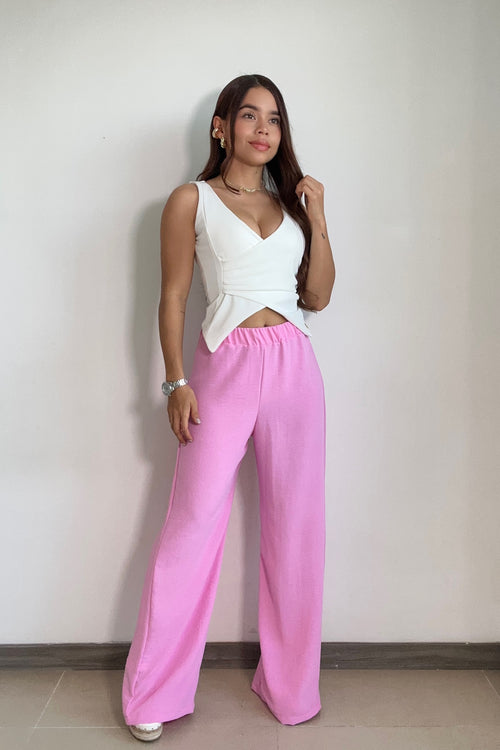 Pantalon Basico Con Resorte Bota Recta