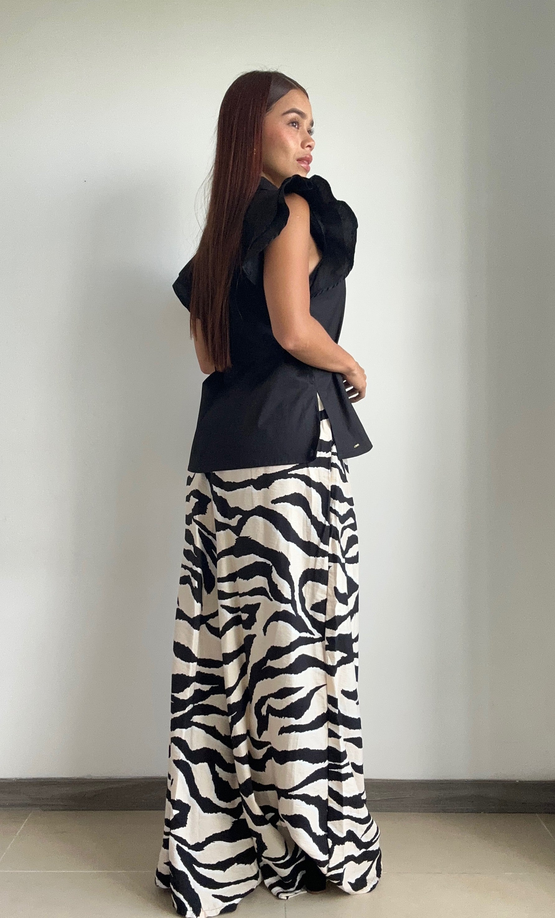 Pantalon Estampado Con Prenses