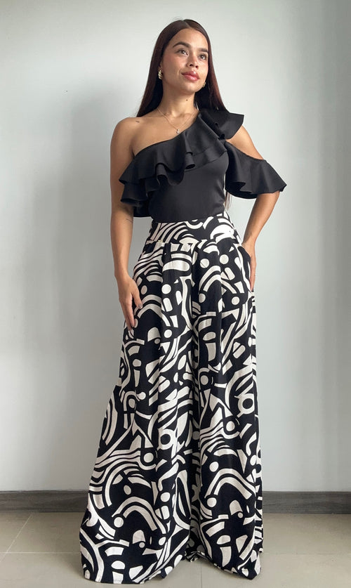 Pantalon Estampado Con Prenses