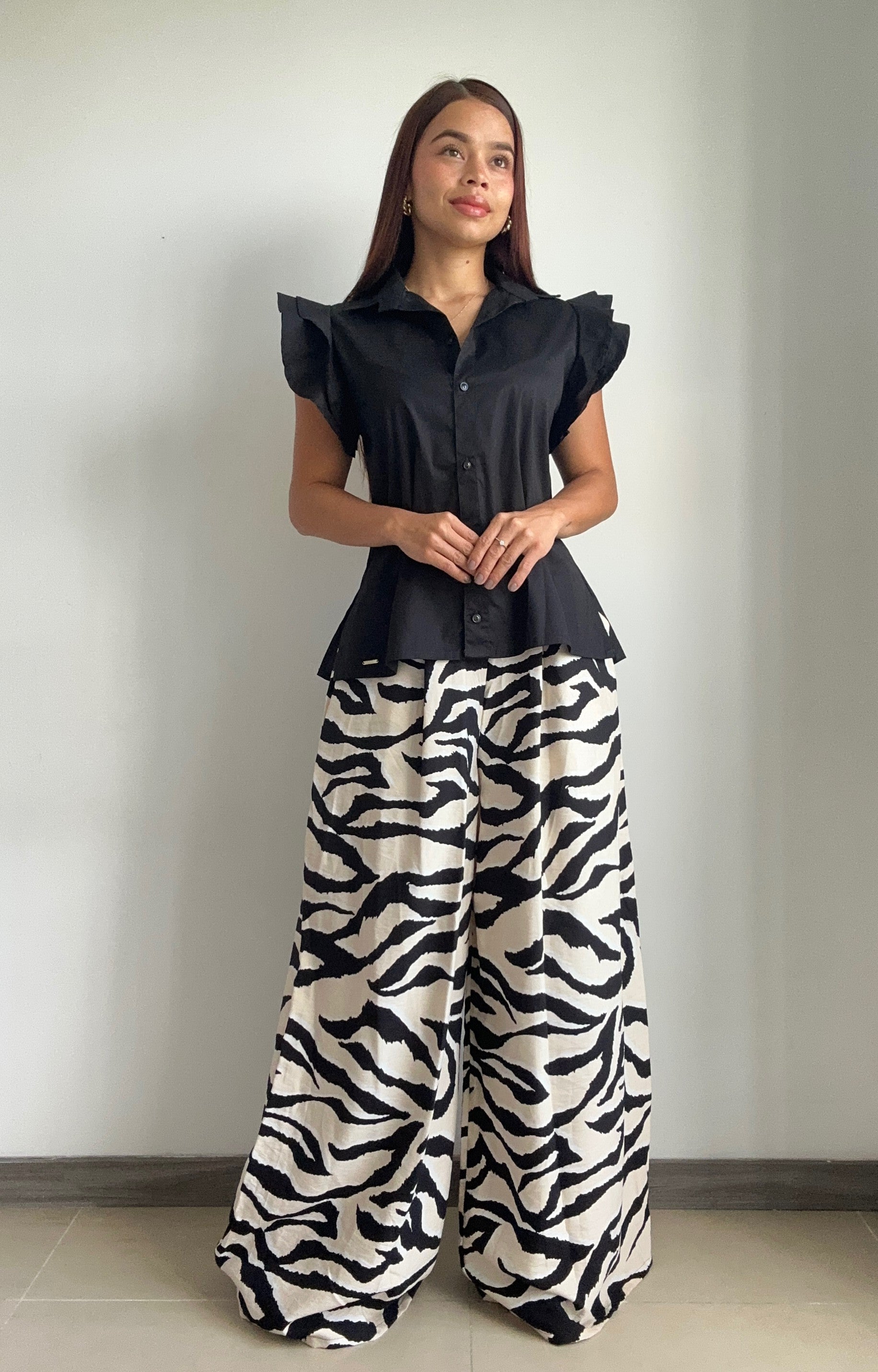 Pantalon Estampado Con Prenses