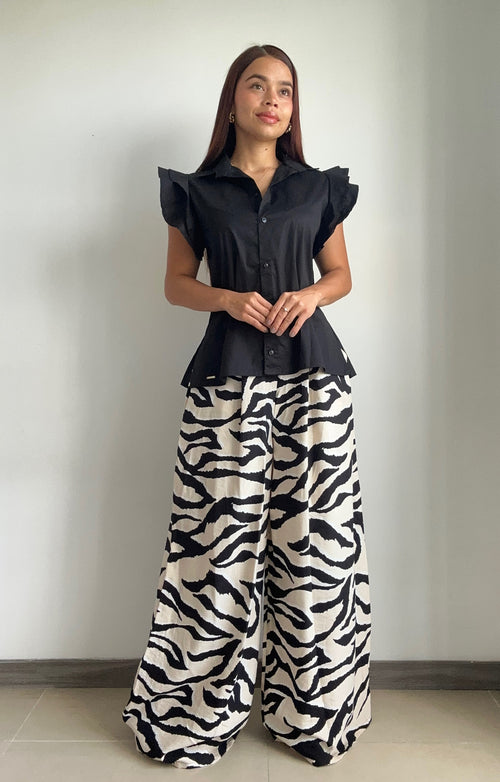 Pantalon Estampado Con Prenses