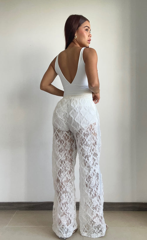 Pantalon Encaje Flores