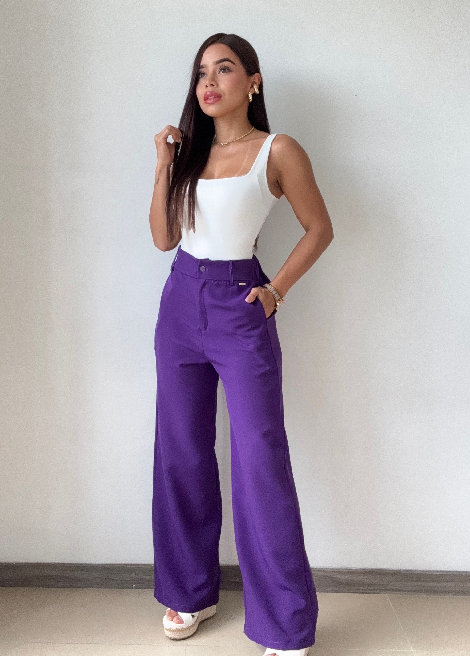 Pantalon De Tela Ancho