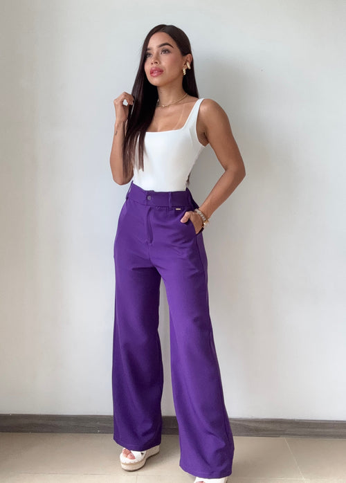 Pantalon De Tela Ancho