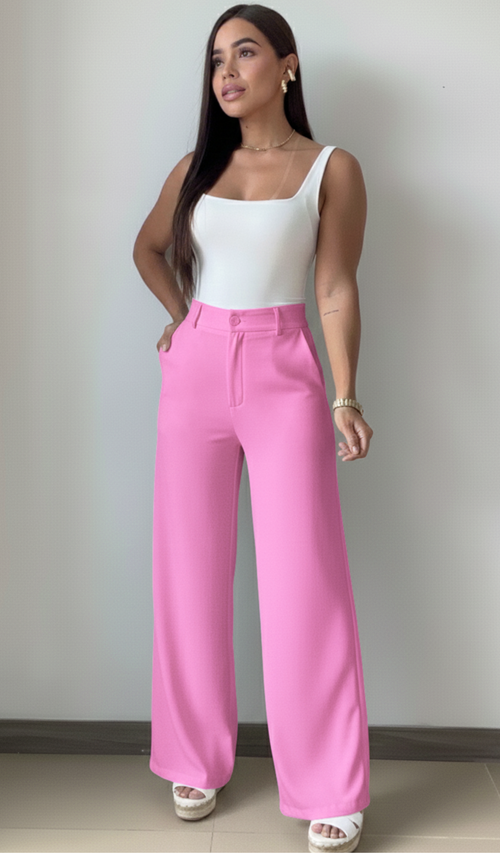 Pantalon De Tela Ancho