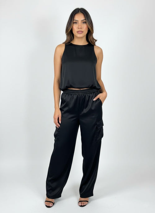 Pantalon Enresortado Con Bolsillos