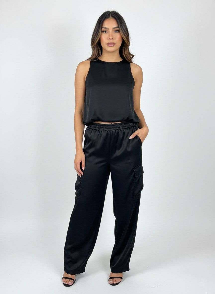 Pantalon Enresortado Con Bolsillos