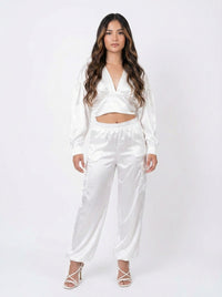 Pantalon Enresortado Con Bolsillos