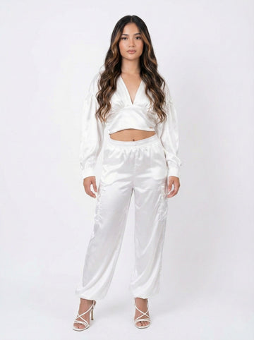 Pantalon Enresortado Con Bolsillos