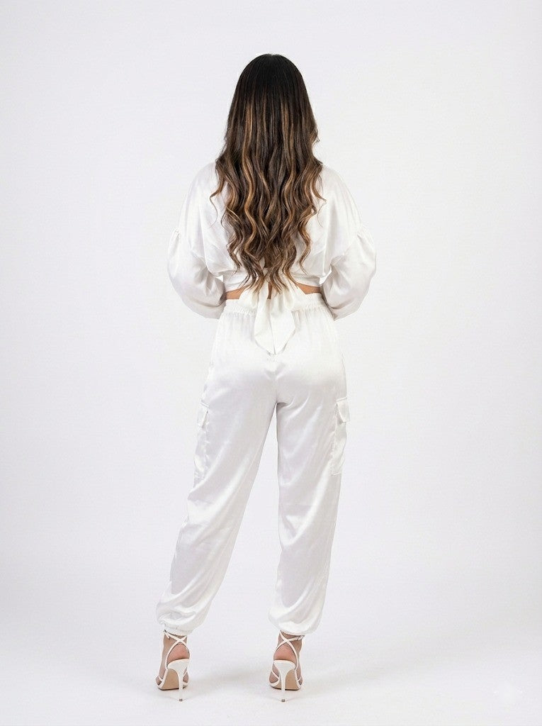 Pantalon Enresortado Con Bolsillos