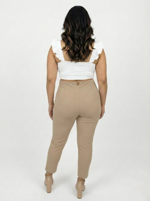 Pantalon Tiro Alto Con Pinzas Plus