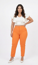 Pantalon Tiro Alto Con Pinzas Plus