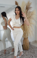 Pantalon Tiro Alto Con Pinzas