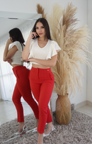 Pantalon Tiro Alto Con Pinzas