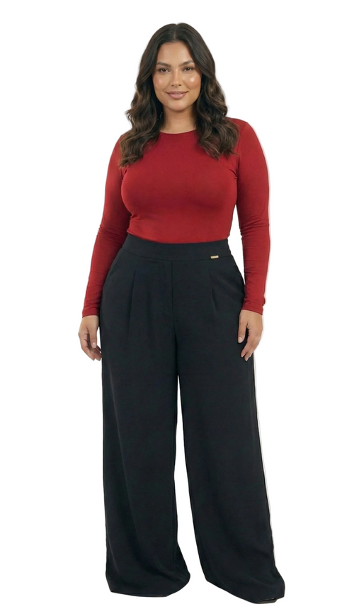 Pantalon Palazo Resorte En Posterior Plu