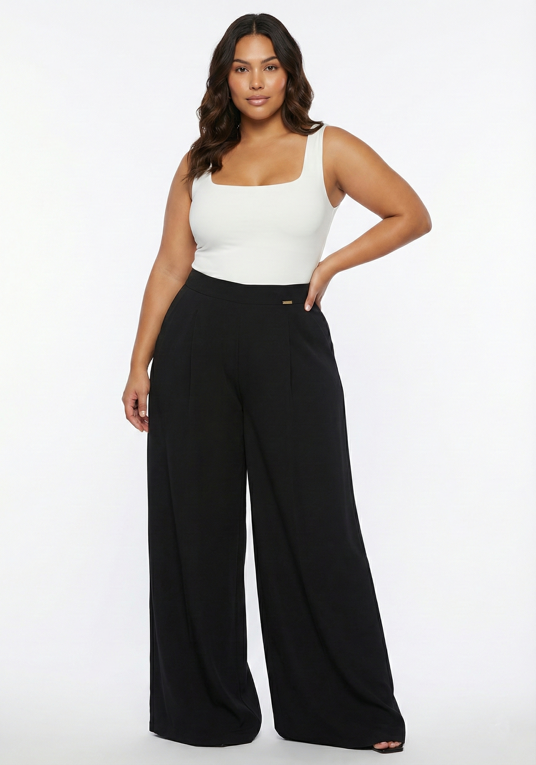 Pantalon Prense Bota Ancha Con Bolsillo