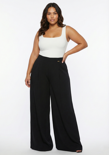 Pantalon Prense Bota Ancha Con Bolsillo