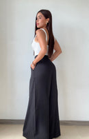 Pantalon Prense Bota Ancha Con Bolsillo