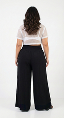 Pantalon Prense Bota Ancha Con Bolsillo