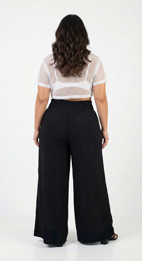 Pantalon Prense Bota Ancha Con Bolsillo