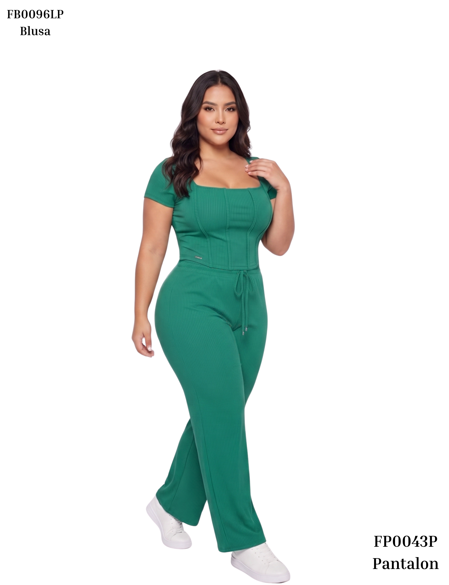 Pantalon En Rib Resorte Cintura Bolsillo