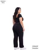 Pantalon En Rib Resorte Cintura Bolsillo