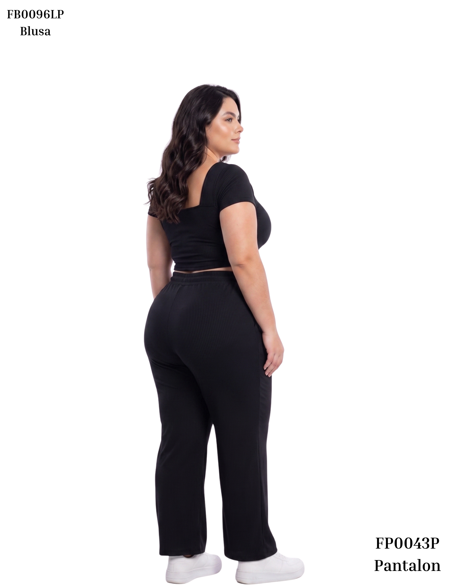 Pantalon En Rib Resorte Cintura Bolsillo