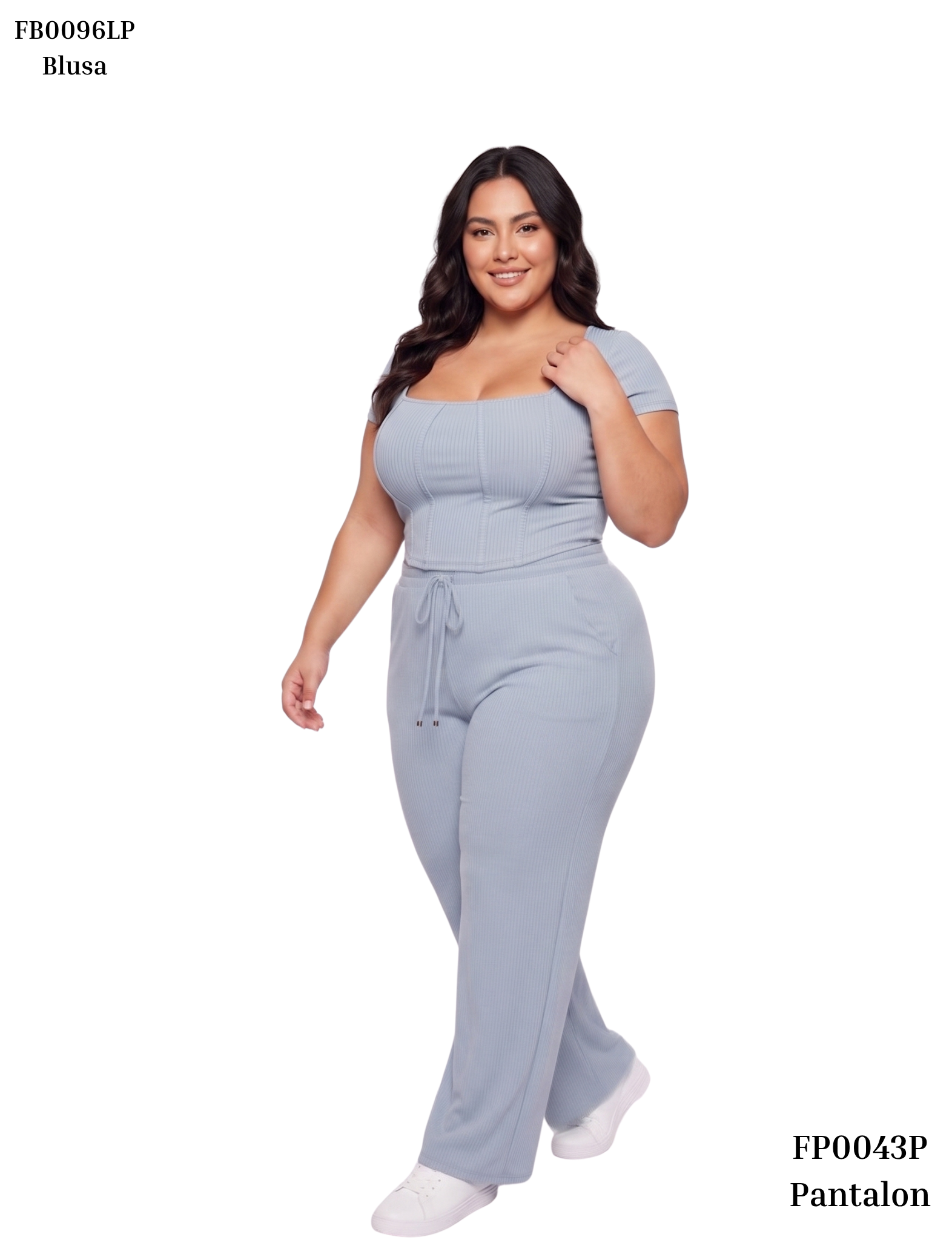 Pantalon En Rib Resorte Cintura Bolsillo