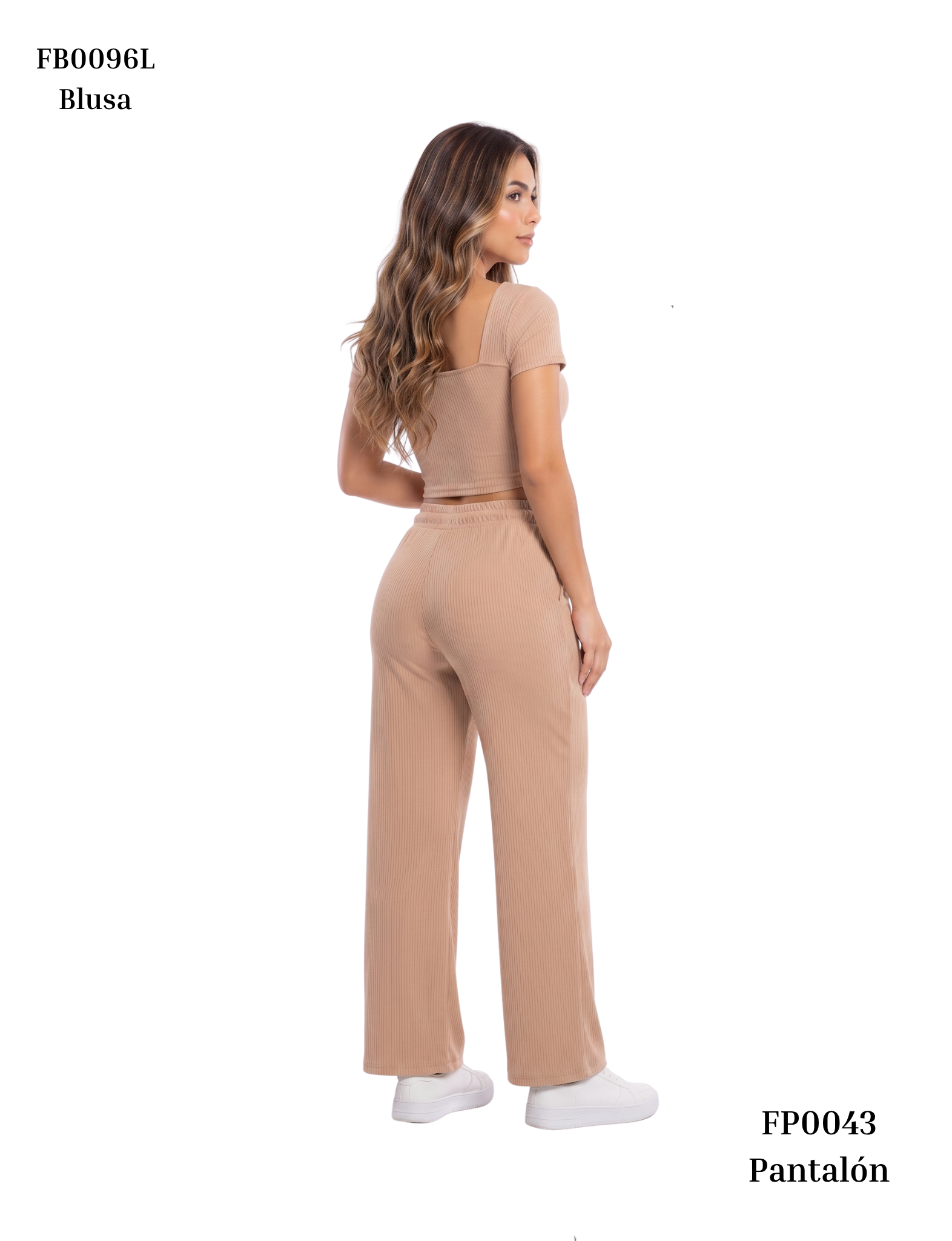Pantalon En Rib Resorte Cintura Bolsillo