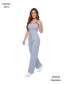 Pantalon En Rib Resorte Cintura Bolsillo