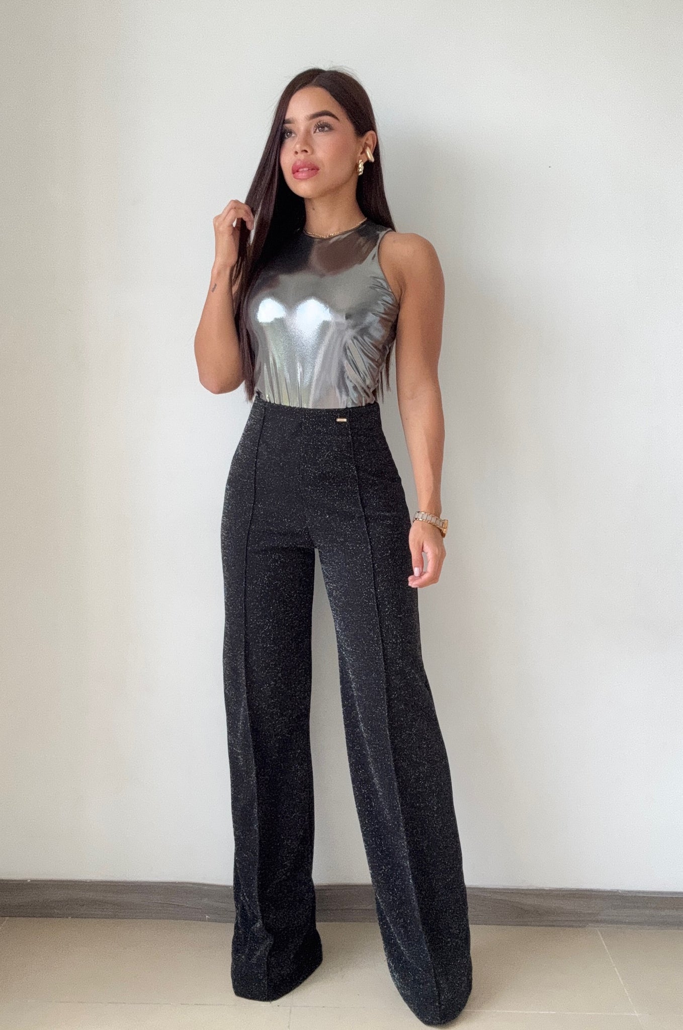 Pantalon Tiro Alto Vena Delantera