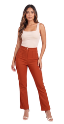Pantalon Bota Recta Unicolor