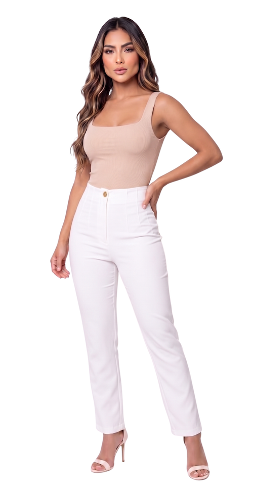 Pantalon Bota Recta Unicolor