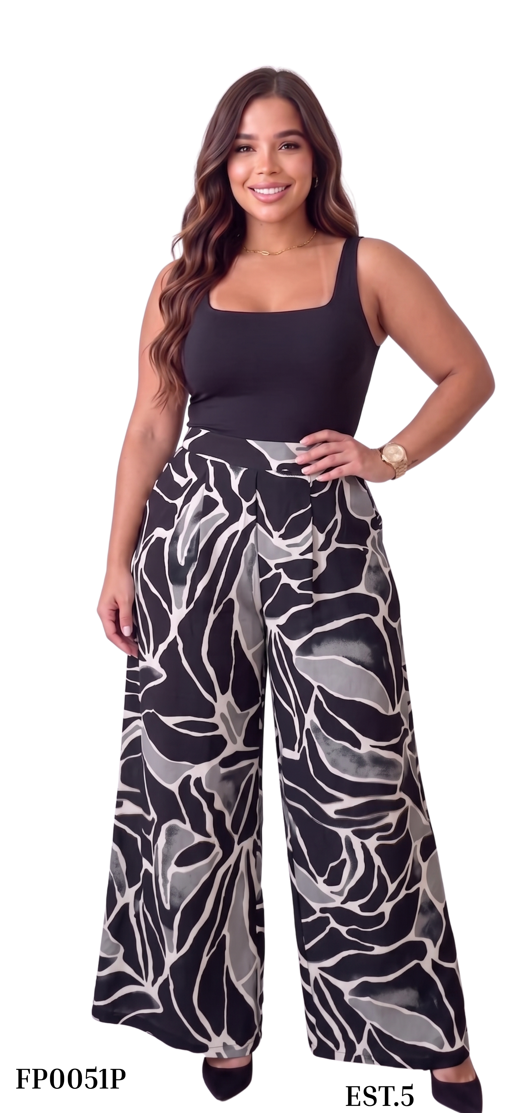 Pantalon Estampado Con Prenses