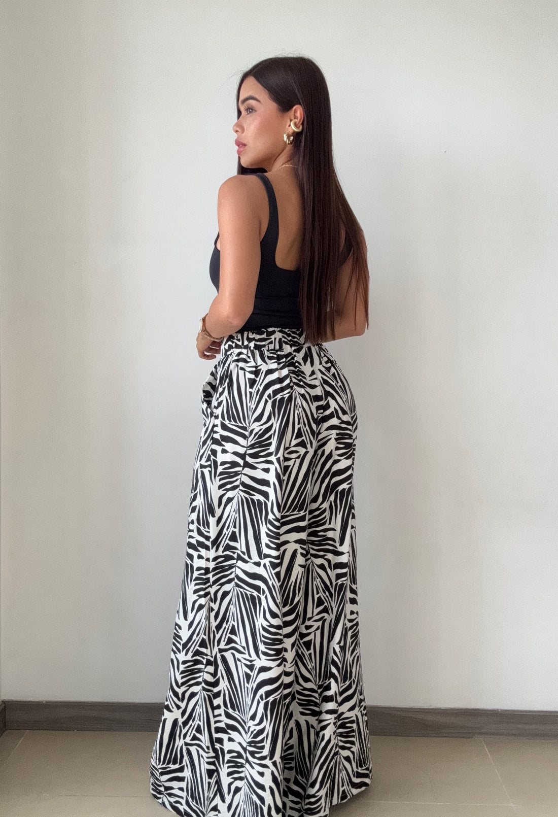 Pantalon Estampado Con Prenses