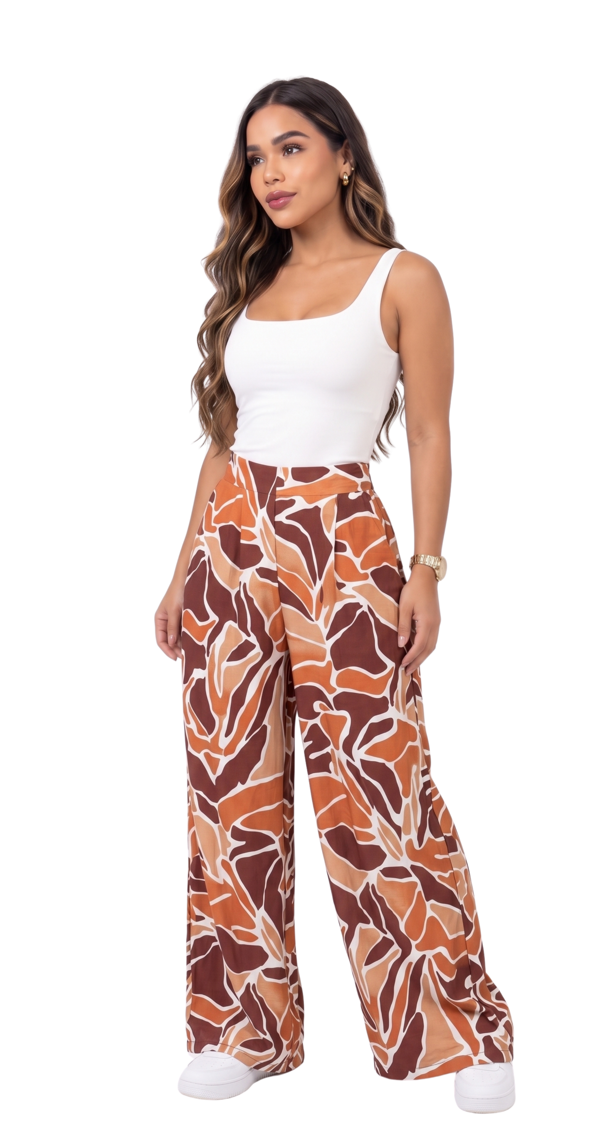 Pantalon Estampado Con Prenses