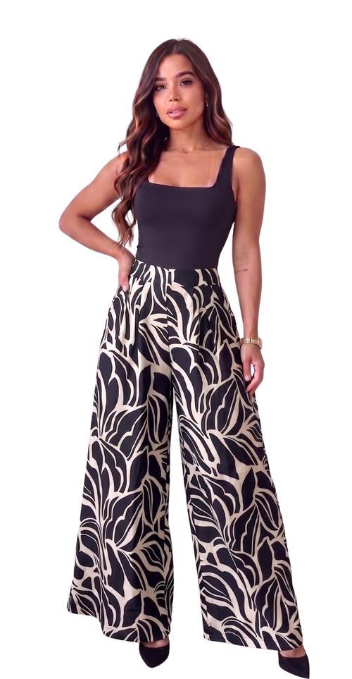 Pantalon Estampado Con Prenses