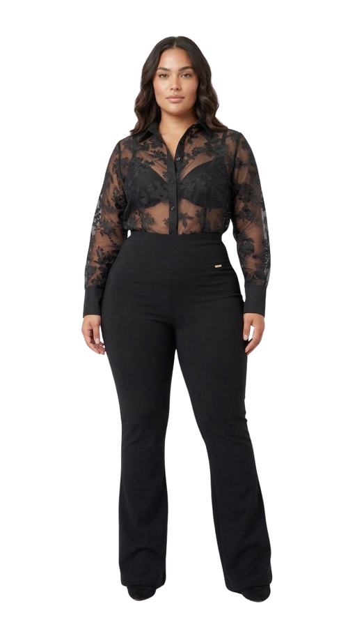 Leggins Pretina Ancha Y Alta Bota Ancha