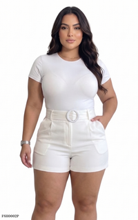Short Correa Hebilla Redonda