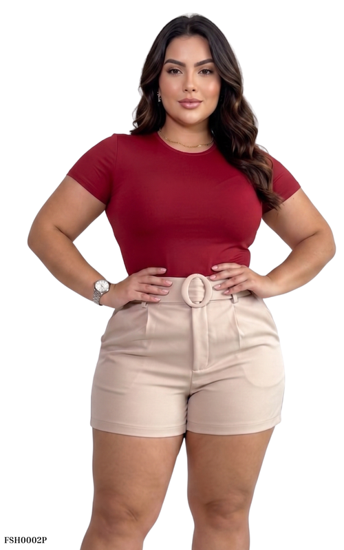 Short Correa Hebilla Redonda