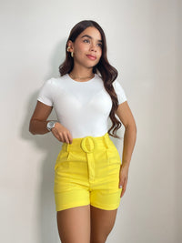 Short Correa Hebilla Redonda