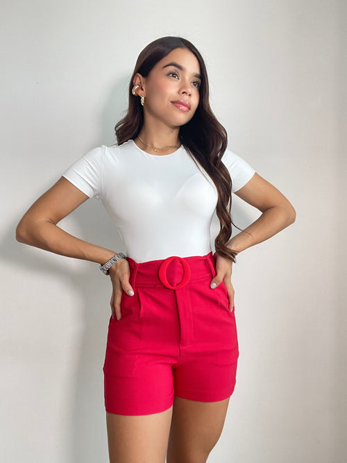 Short Correa Hebilla Redonda