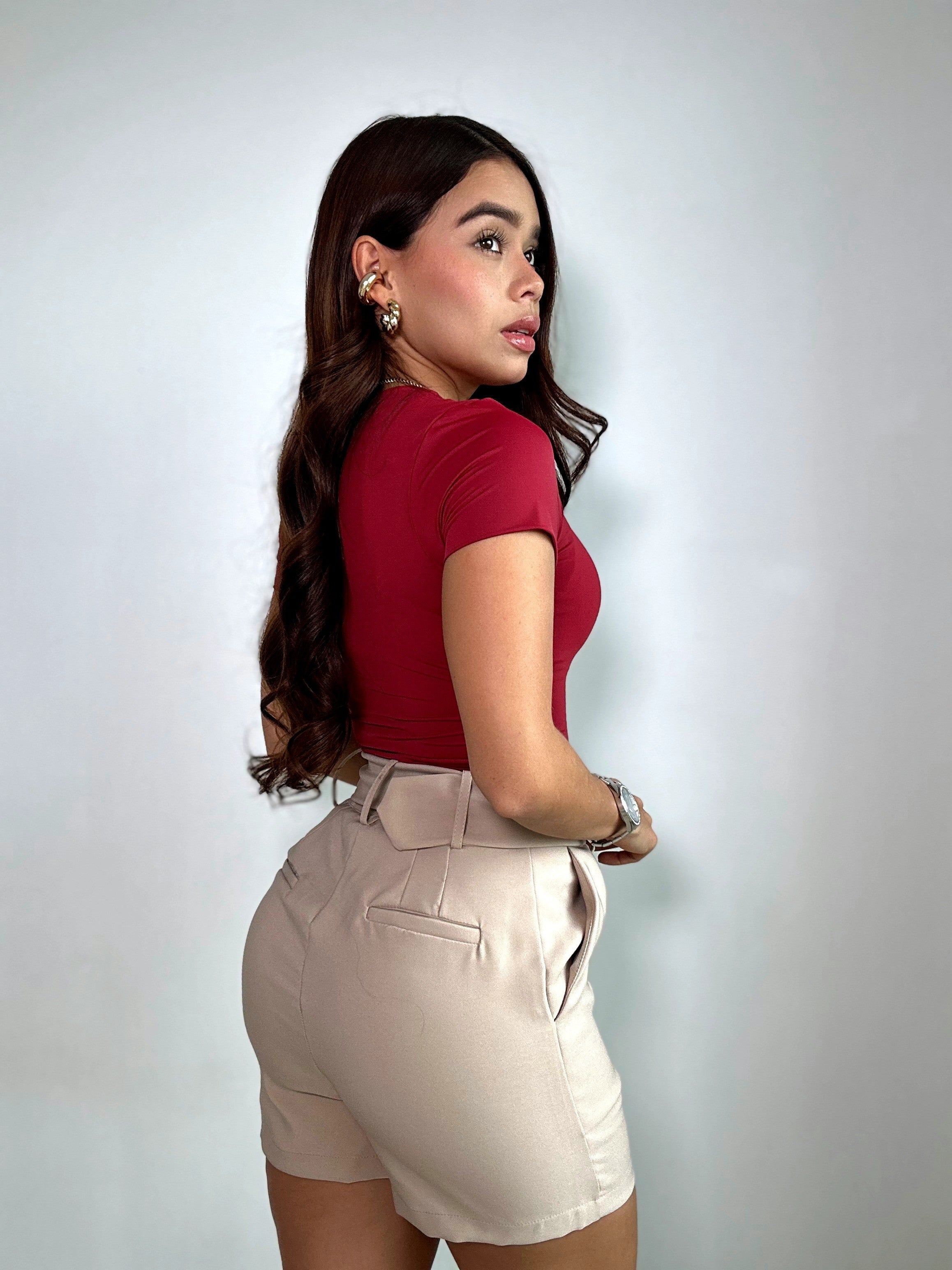 Short Correa Hebilla Redonda